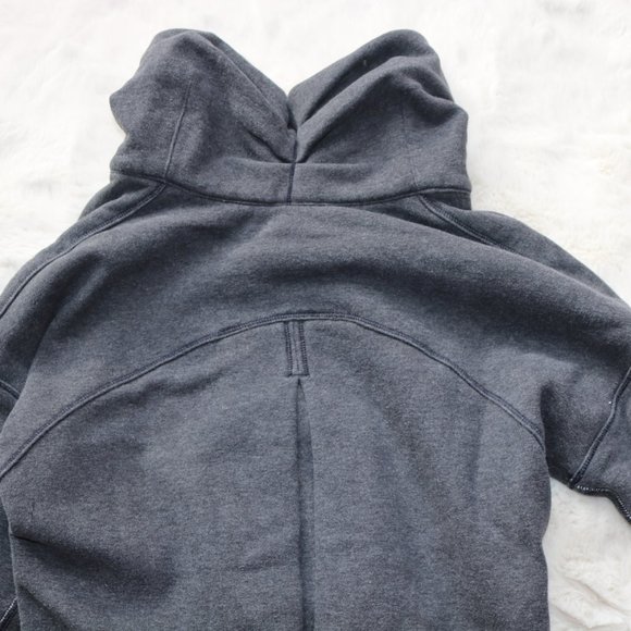 Charcoal Lululemon full zip sweatshirt with ruched neck size 2 - Picture 9 of 9